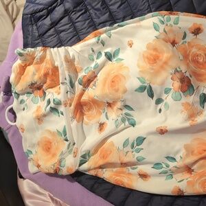 Floral strapless dress size L